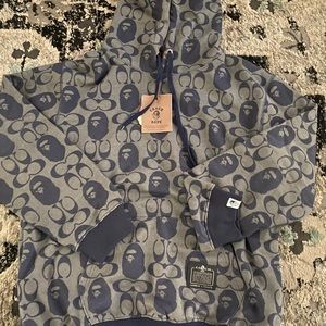coach x bape collab new still tags and all etc shorts and hoodie